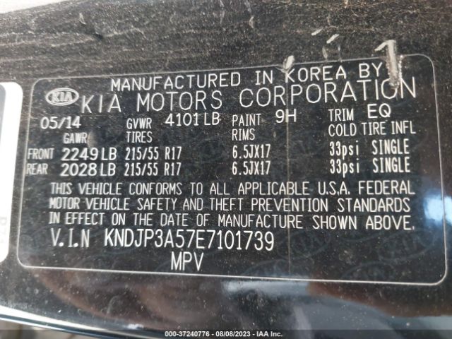KNDJP3A57E7101739 KIA SOUL +