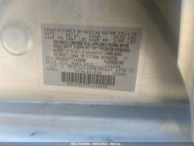 3N1CE2CP7FL418508 Nissan Versa Note S/s Plus/sv/sr/sl