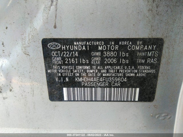 Hyundai ELANTRA SE 2015 KMHDH4AE4FU359604 Image 10