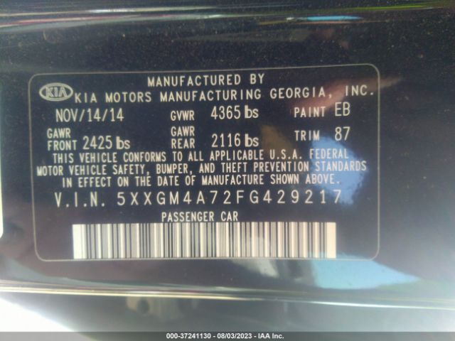 5XXGM4A72FG429217 KIA Optima Lx