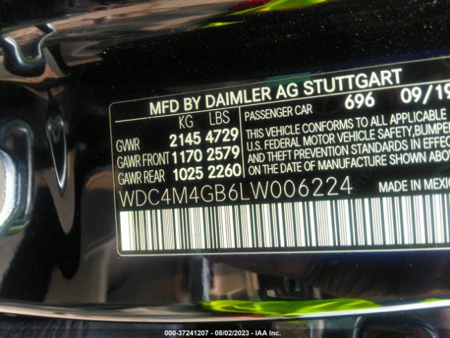 WDC4M4GB6LW006224 Mercedes-Benz Glb Glb 250