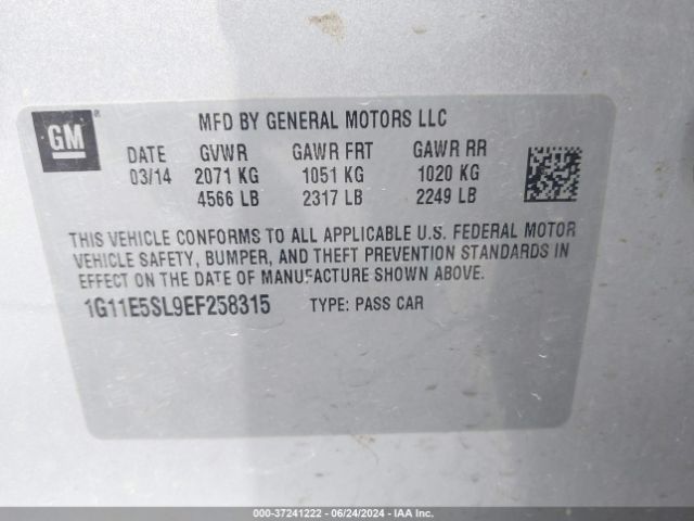 1G11E5SL9EF258315 Chevrolet MALIBU 2LT