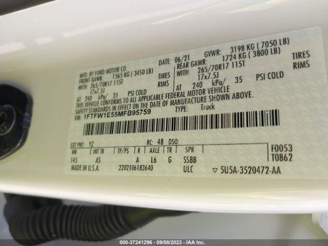 1FTFW1E55MFB95759 Ford F-150 Xl/xlt/lariat