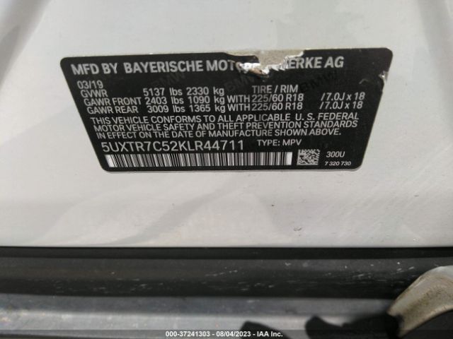 5UXTR7C52KLR44711 BMW X3 Sdrive30i