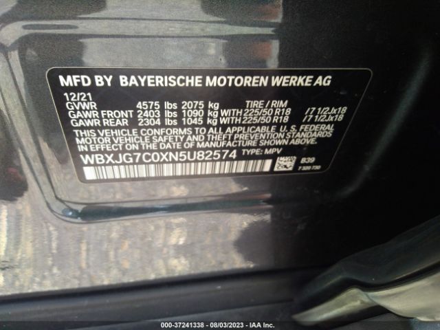 WBXJG7C0XN5U82574 BMW X1 Sdrive28i