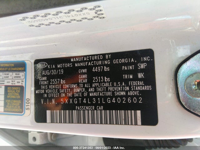 KIA Optima Lx 2020 5XXGT4L31LG402602 Image 9