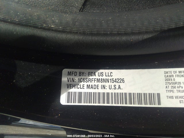 1C6SRFFM8NN154226 RAM 1500 Big Horn
