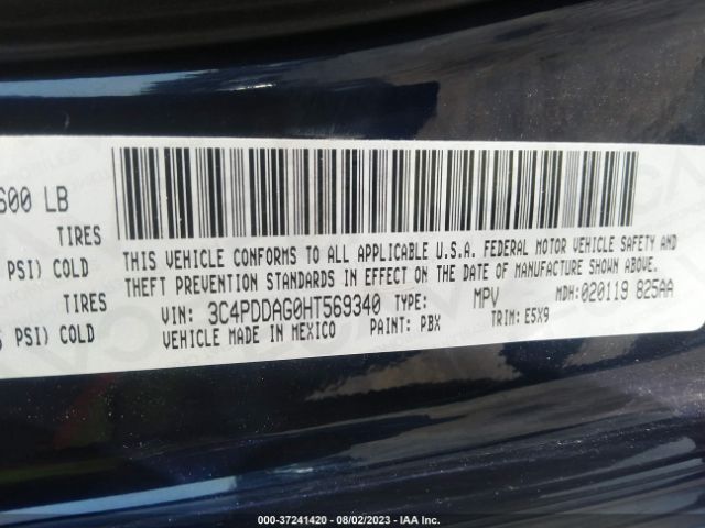 3C4PDDAG0HT569340 Dodge JOURNEY SE