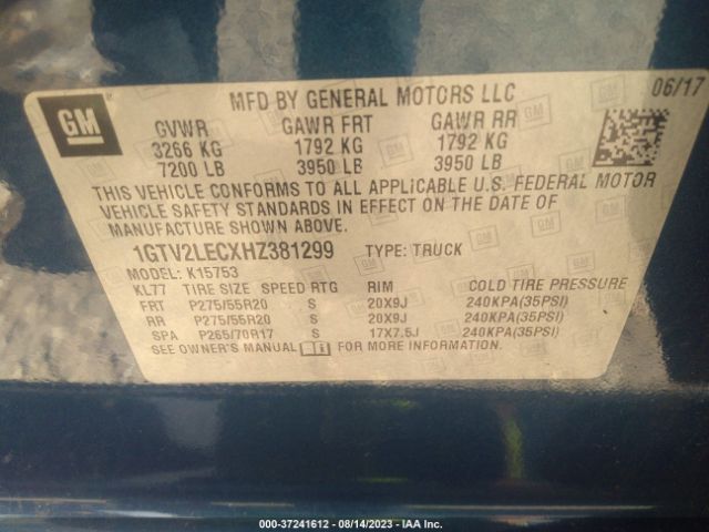1GTV2LECXHZ381299 GMC SIERRA 1500