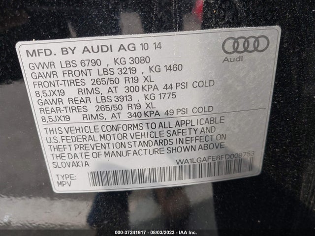 WA1LGAFE8FD009753 Audi Q7 3.0t Premium Plus
