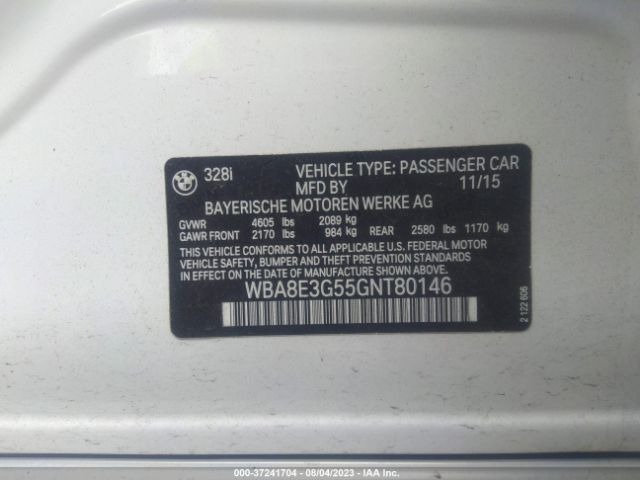WBA8E3G55GNT80146 BMW 3 Series 328i Xdrive