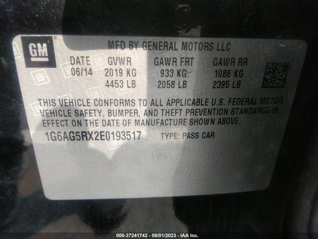 1G6AG5RX2E0193517 Cadillac Ats Standard Awd