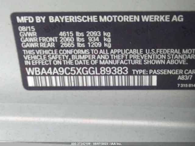WBA4A9C5XGGL89383 BMW 4 Series 428i
