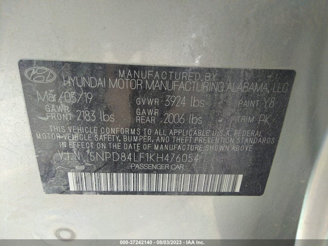 Hyundai ELANTRA SEL 2019 5NPD84LF1KH476054 Image 15