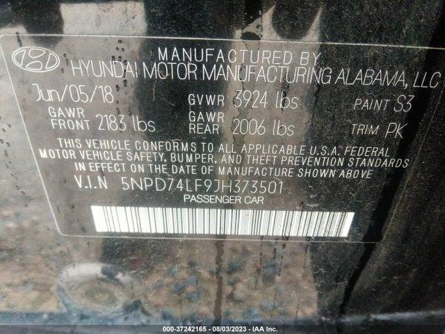 Hyundai ELANTRA SE 2018 5NPD74LF9JH373501 Image 15