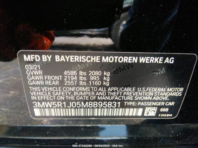 3MW5R1J05M8B95831 BMW 3 Series 330i
