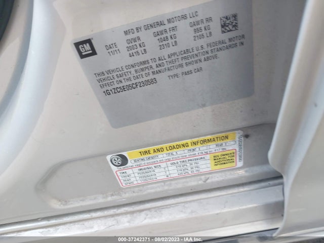Продажа на аукционе авто 2012 Chevrolet Malibu 1lt, vin: 1G1ZC5E05CF230583, номер лота: 37242371