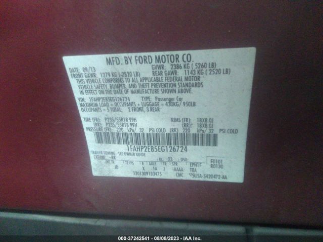1FAHP2E85EG126724 Ford TAURUS SEL