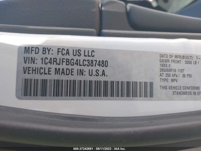 1C4RJFBG4LC387480 Jeep Grand Cherokee Limited