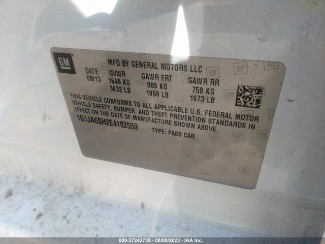 Chevrolet SONIC LS 2014 1G1JA6SH2E4102559 Image 10