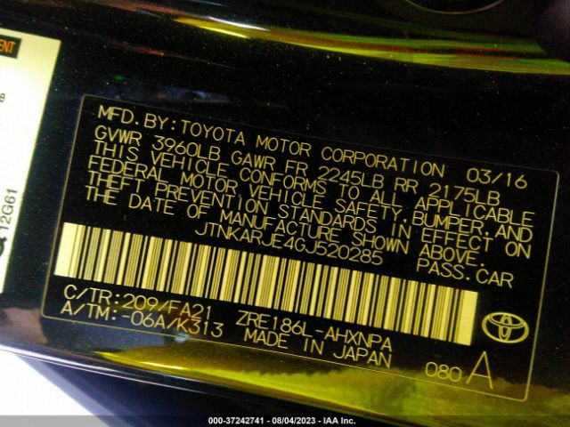JTNKARJE4GJ520285 Scion IM