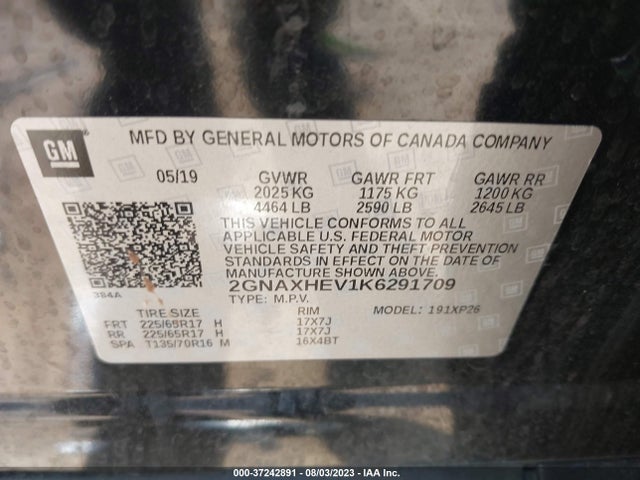 Chevrolet EQUINOX LS 2019 2GNAXHEV1K6291709 Image 15