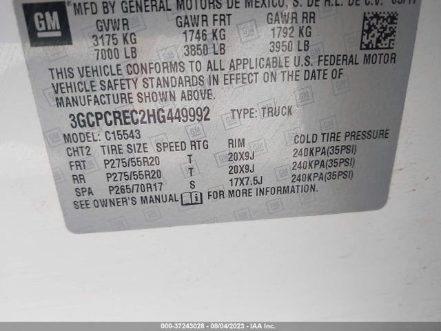Chevrolet Silverado 1500 Lt 2017 3GCPCREC2HG449992 Image 9