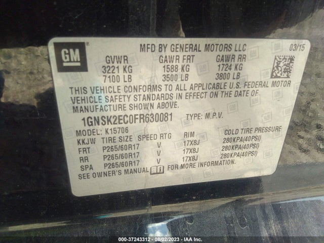 Chevrolet Tahoe Commercial 2015 1GNSK2EC0FR630081 Image 9