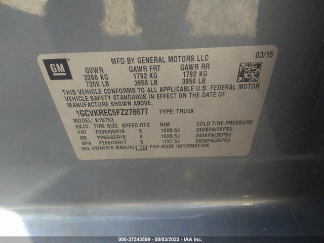 Chevrolet Silverado 1500 Lt 2015 1GCVKREC5FZ278677 Image 9