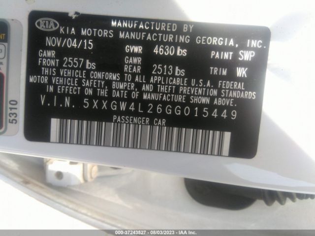 5XXGW4L26GG015449 KIA Optima