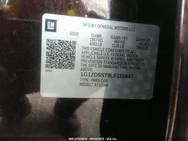 Chevrolet MALIBU LT 2020 1G1ZD5ST9LF115447 Image 9