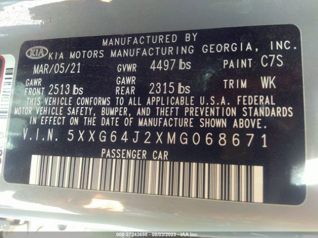 5XXG64J2XMG068671 KIA K5 Gt-line