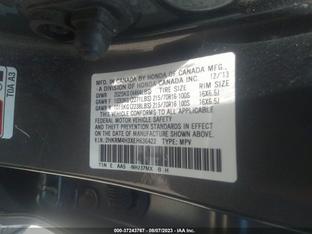 Honda CR-V LX 2014 2HKRM4H3XEH636422 Image 9