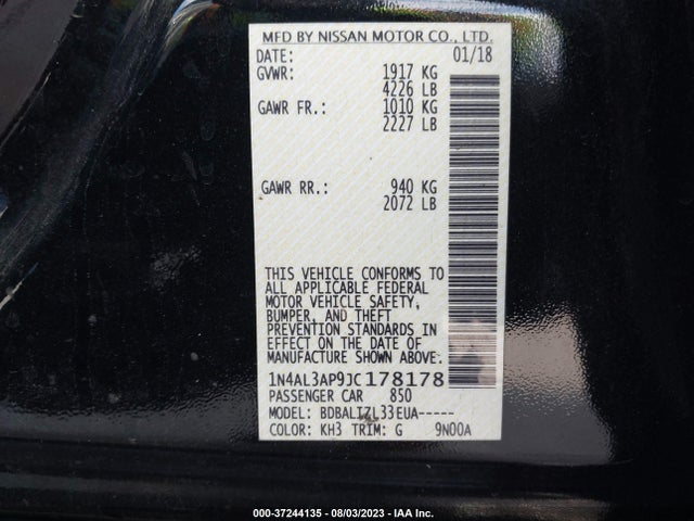 Nissan Altima 2.5 Sv 2018 1N4AL3AP9JC178178 Image 15