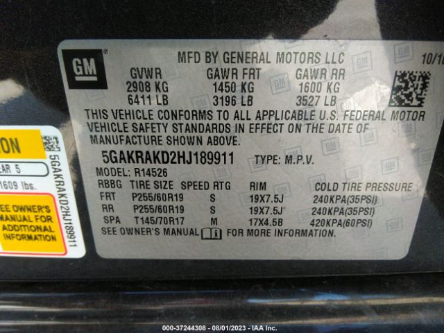 5GAKRAKD2HJ189911 Buick Enclave Convenience