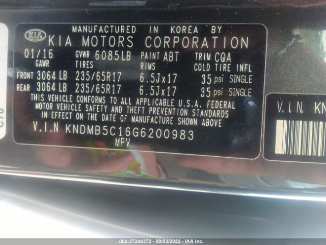 KNDMB5C16G6200983 KIA SEDONA LX