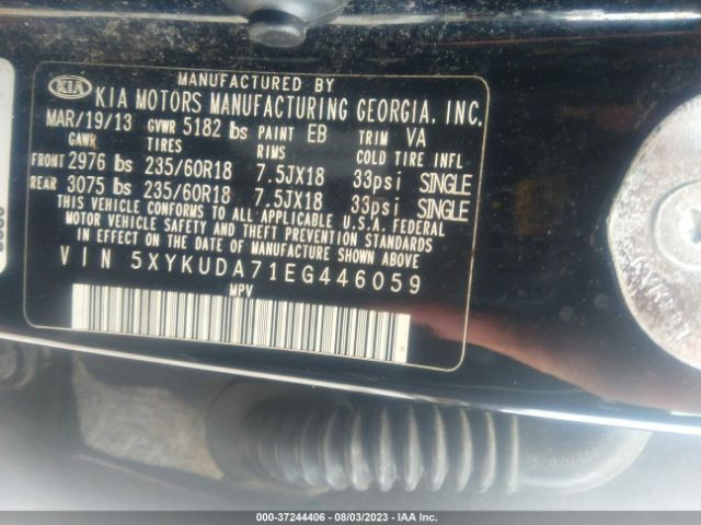 5XYKUDA71EG446059 KIA SORENTO EX