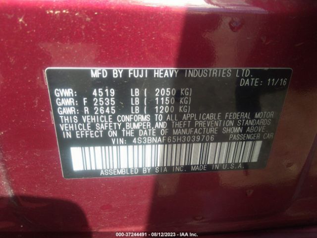 4S3BNAF65H3039706 Subaru Legacy Premium