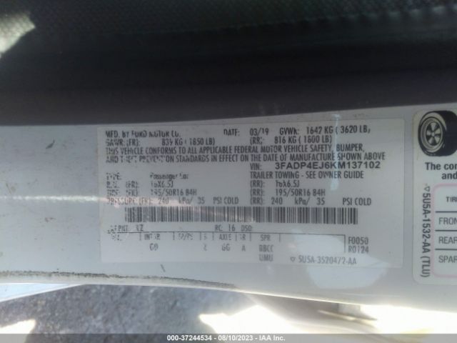 2019 FORD FIESTA 3FADP4EJ6KM137102 Photo 8