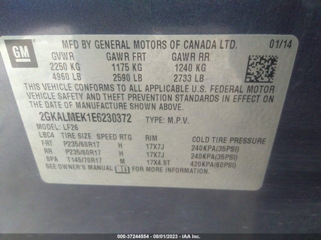 GMC Terrain Sle 2014 2GKALMEK1E6230372 Image 10
