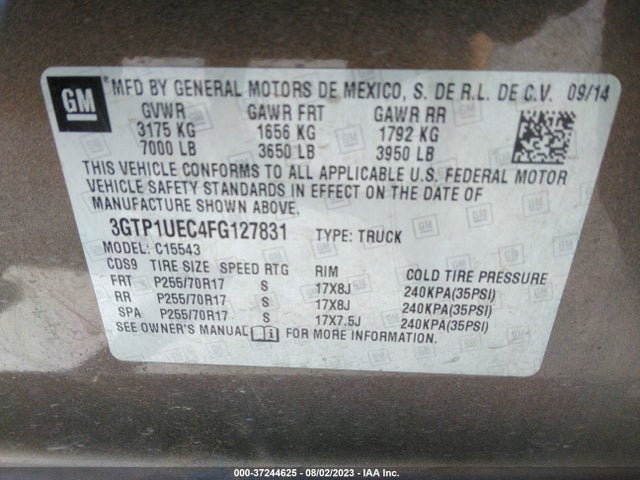 GMC Sierra 1500 Sle 2015 3GTP1UEC4FG127831 Image 9