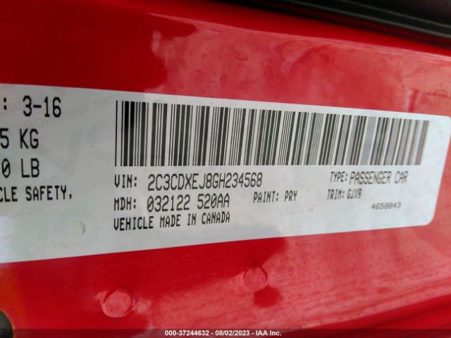 2C3CDXEJ8GH234568 Dodge Charger Srt 392