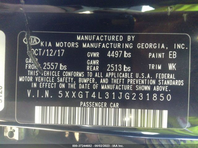 5XXGT4L31JG231850 KIA Optima Lx