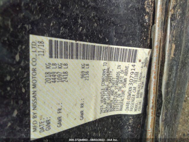1N4BL4DW0KN307914 Nissan Altima 2.5 Sv