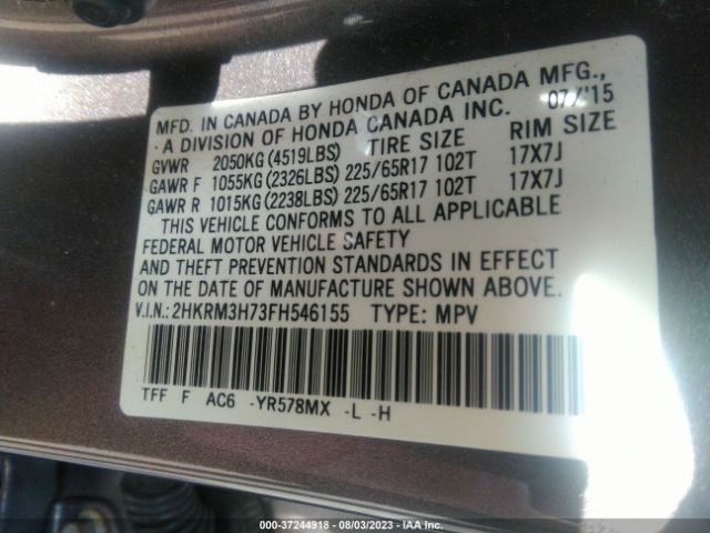 2HKRM3H73FH546155 Honda Cr-v Ex-l