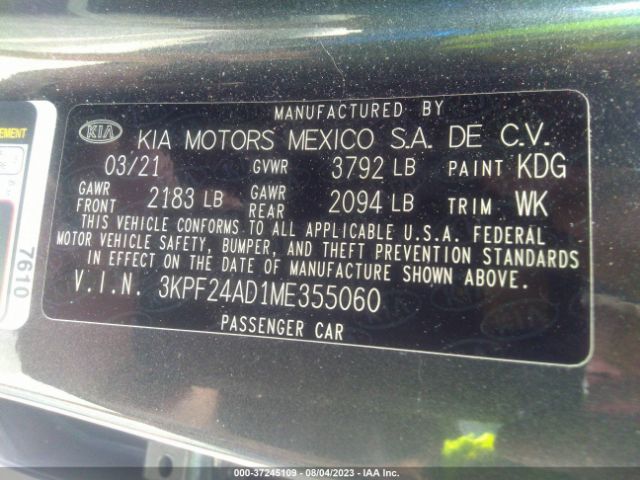 3KPF24AD1ME355060 KIA Forte Lxs