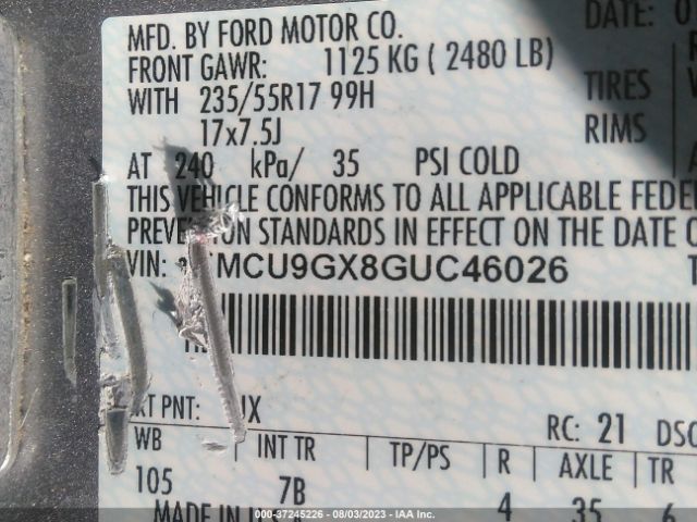 1FMCU9GX8GUC46026 Ford ESCAPE SE