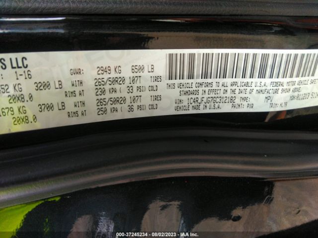 1C4RJFJG7GC312182 Jeep Grand Cherokee Summit
