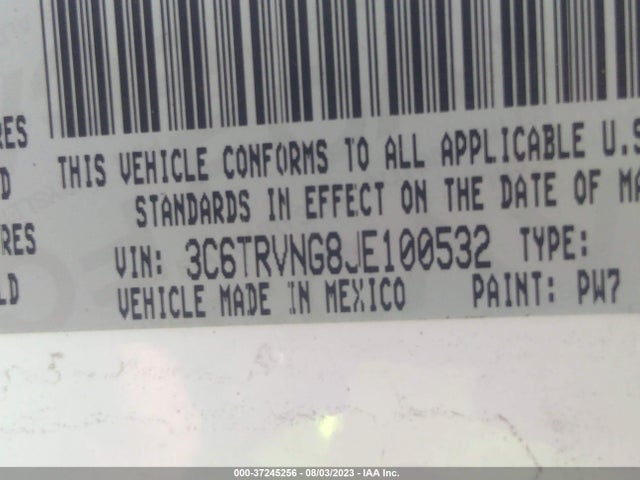 3C6TRVNG8JE100532 RAM Promaster Cargo Van