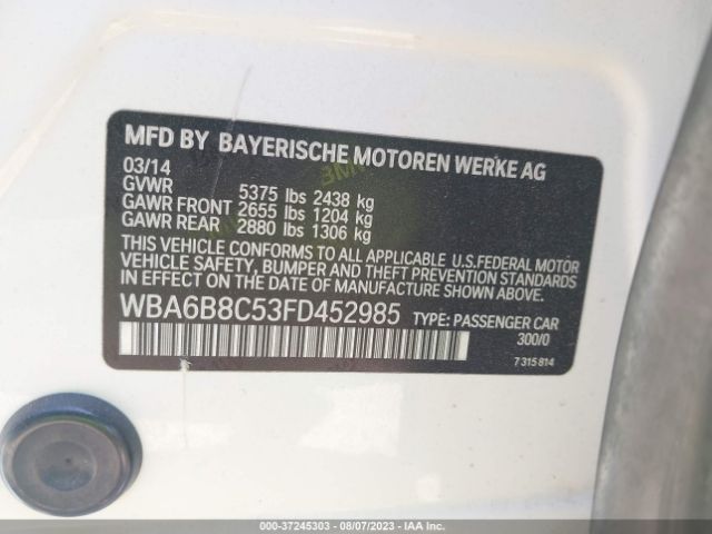 WBA6B8C53FD452985 BMW 6 Series 640i Xdrive